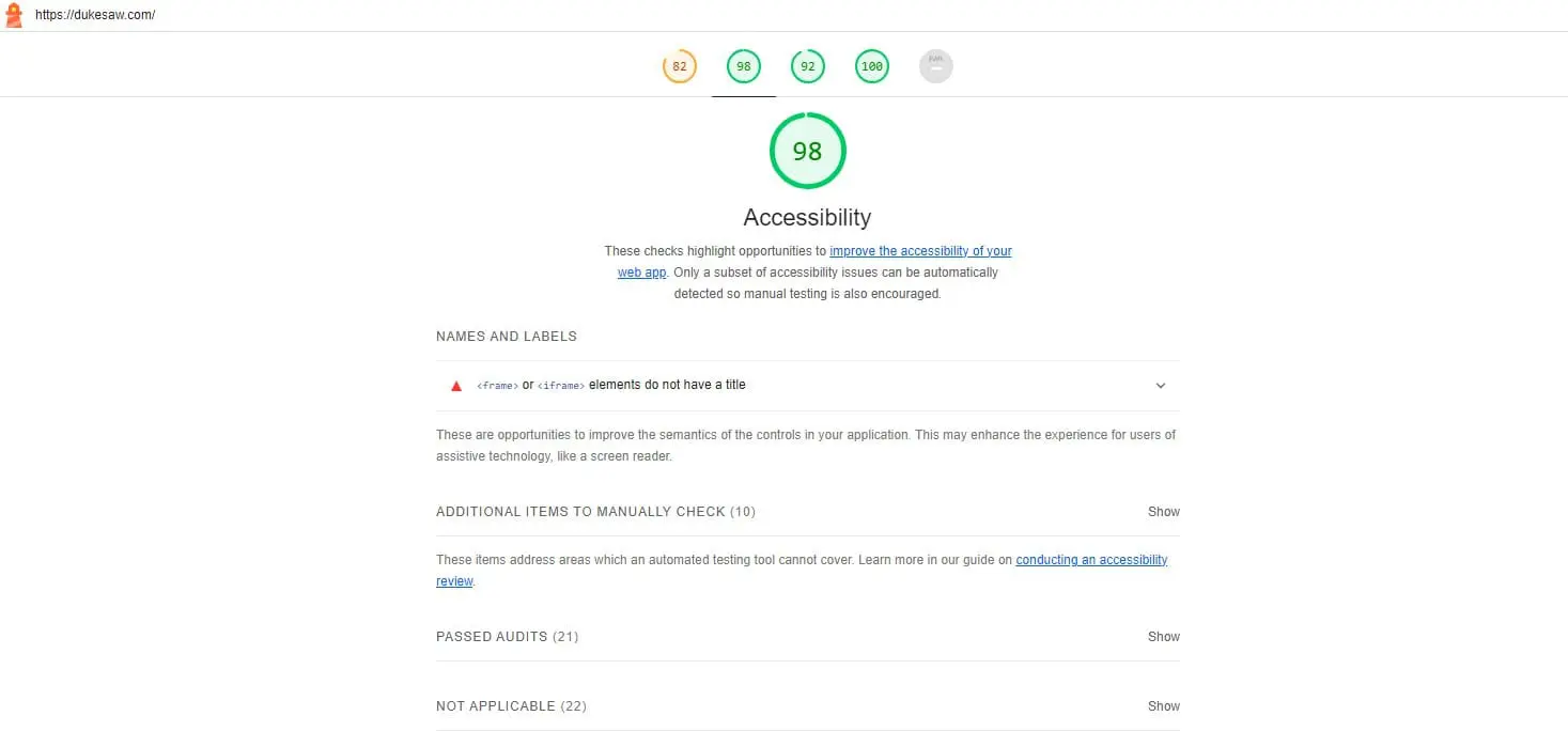 accessibility evaluation report