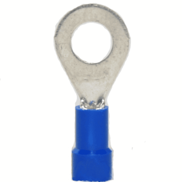 16-14 AWG 1/4" EYELET PVC INSULATED RING TERMINAL - B22514