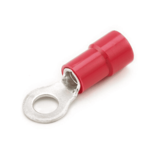 8 GAUGE 1/4" EYELET PVC INSULATED RING TERMINAL - D65014