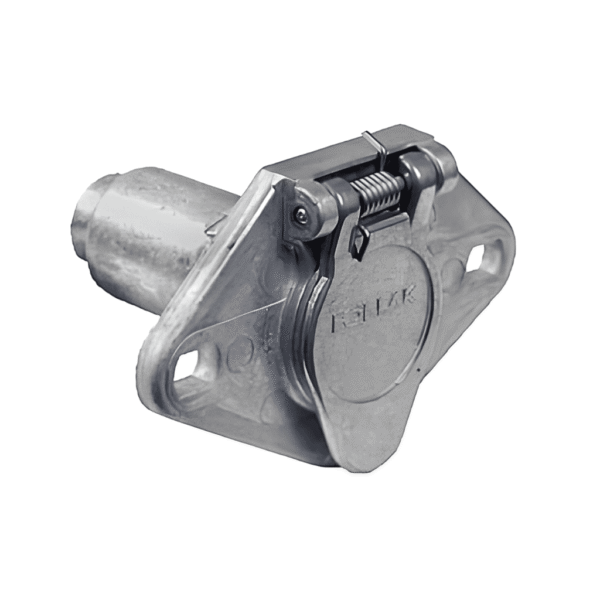 Pollak 11-609 6-Way Round Vehicle-End Trailer Socket with Protective Cover – 11609