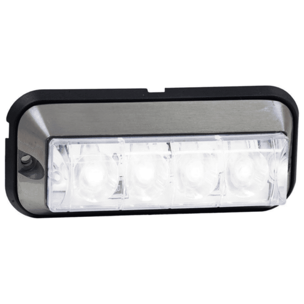 Buyers Products 4.875" Rectangular LED Strobe Light – Clear, Aluminum Housing – BUY8891006