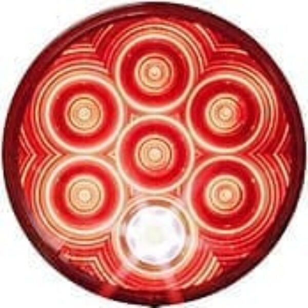 PETERSON 7 DIODE LUMENX LED 4" ROUND COMBO STOP, TURN AND TAIL LIGHT WITH BACK UP LIGHT GROMMET MOUNT PM8827P