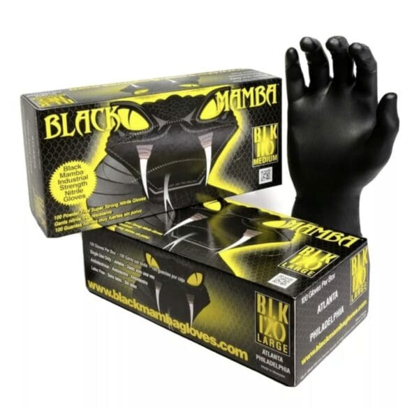 Black Mamba Super Strong 8 mil Nitrile 100 Glove BOX (LARGE) - BSS120