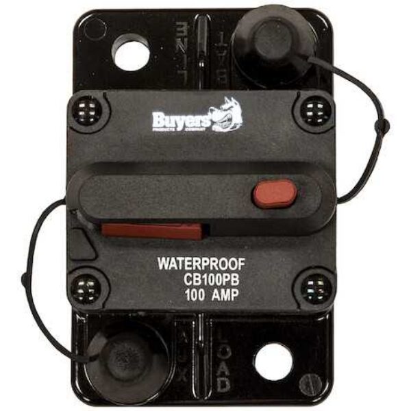 BUYERS 100 Amp Circuit Breaker With Manual Push-to-Trip Reset-CB185100