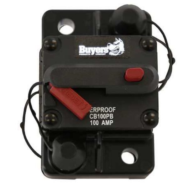 BUYERS 100 Amp Circuit Breaker With Manual Push-to-Trip Reset-CB185100