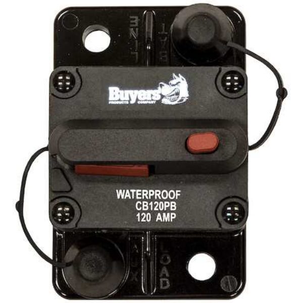 BUYERS 120 Amp Circuit Breaker With Manual Push-to-Trip Reset-CB185120