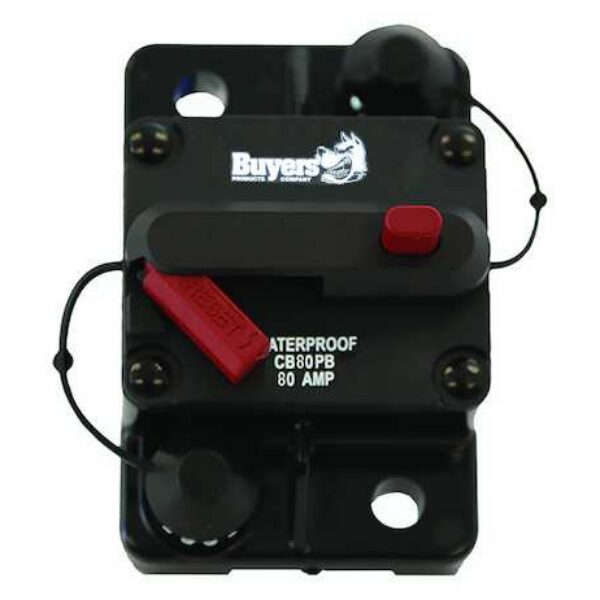 BUYERS 80 Amp Circuit Breaker With Manual Push-to-Trip Reset-CB18580